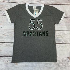 Victoria’s Secret PINK Retired Bling Michigan State Spartans Tee L